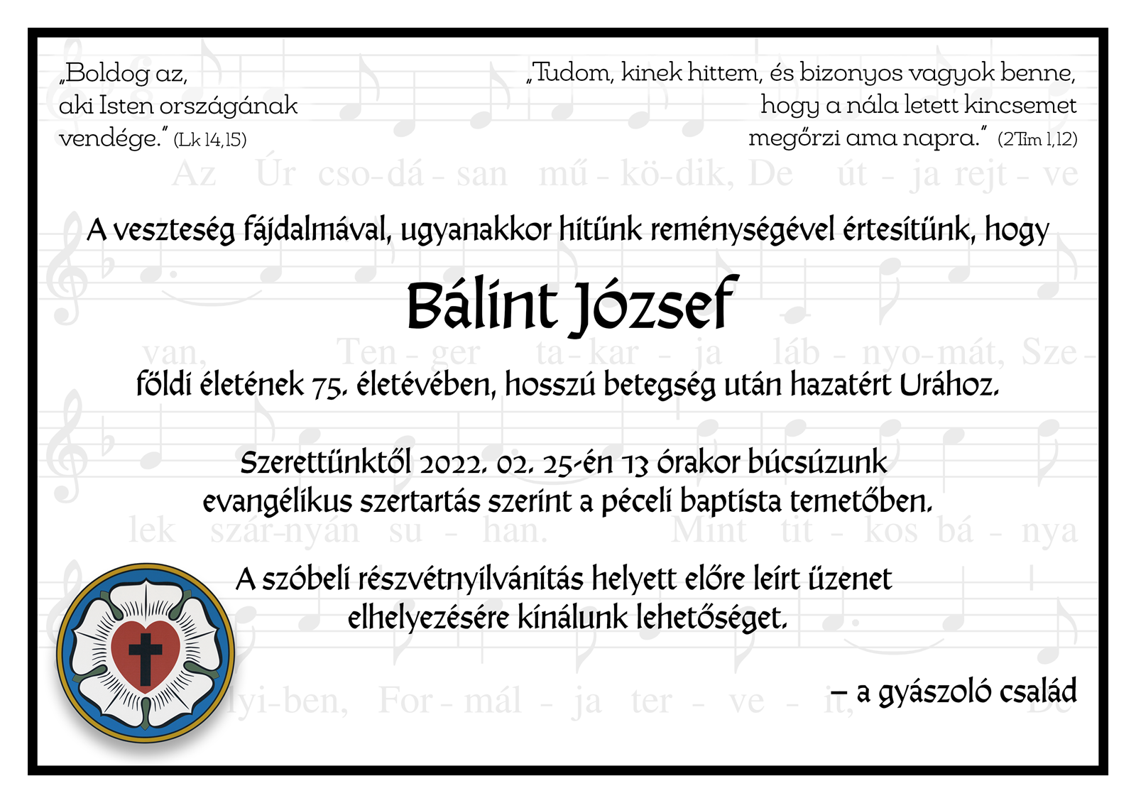 Bálint József temetése