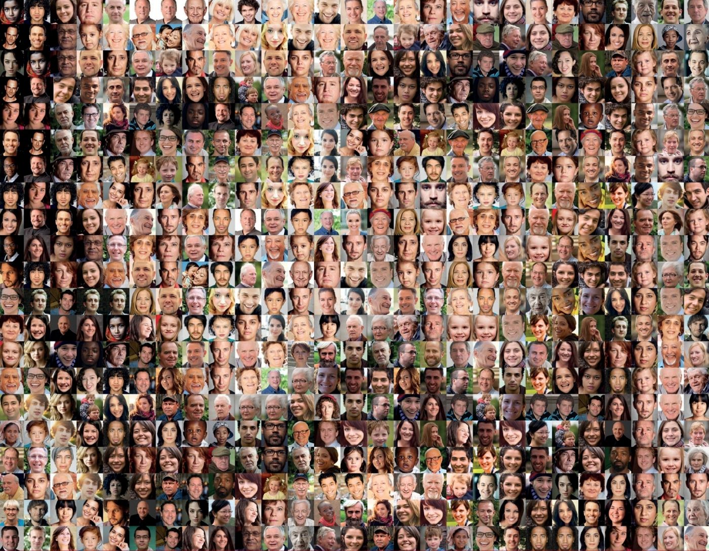 Krisztus-arc mozaikos módon portrékból