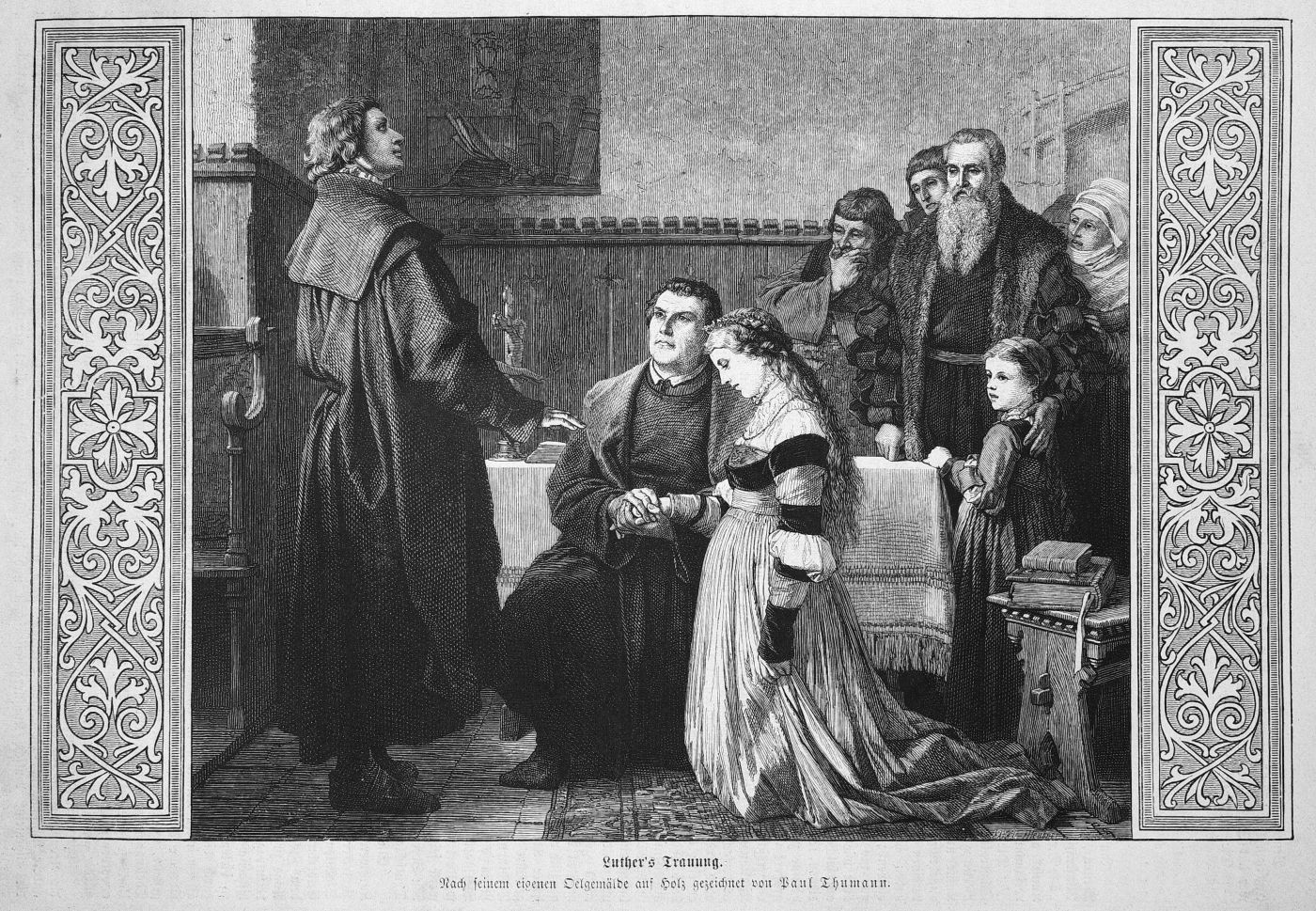 Luther eskuvoje Die Gartenlaube Holz gezeichnete Paul Thumann 1872
