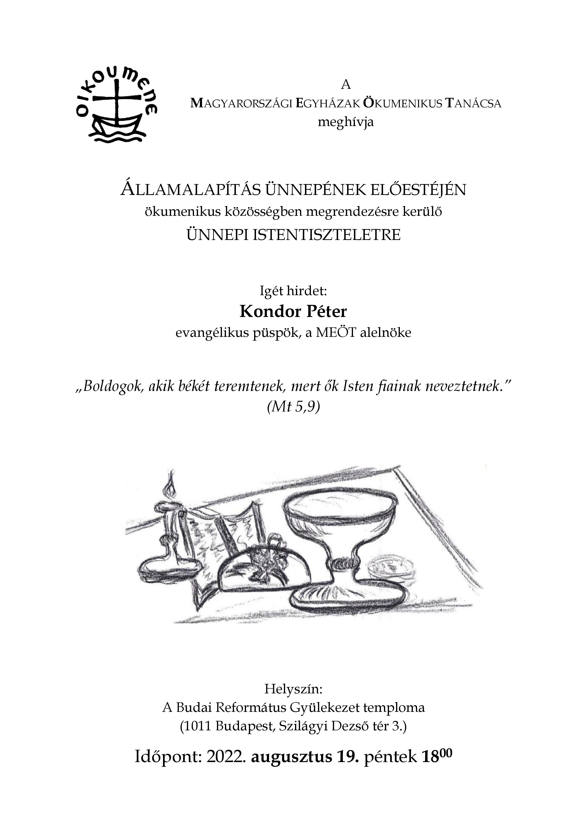 Ökumenikus istentisztelet az államalapítás ünnepének előestéjén