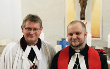 Jerzy Samiec püspök (Lengyel Ágostai Hitvallású Evangélikus Egyház) és Pavlo Shvarts püspök (Ukrajnai Német Evangélikus Egyház)